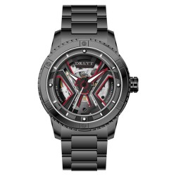 DK&YT Automatic Watch Charcoal Black & Red